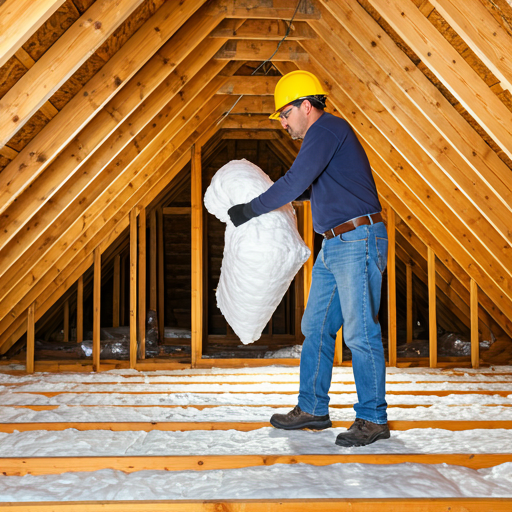 CA Attic Solutions technician installing blown-in attic insulation